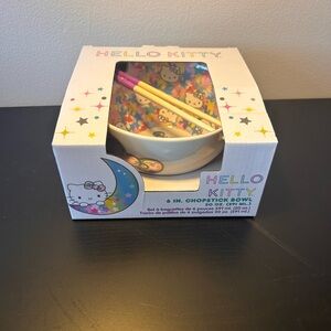 Hello Kitty ramen bowl with chopsticks